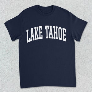 Lake Tahoe T-Shirt Collegiate Heavy Cotton Tee Unisex