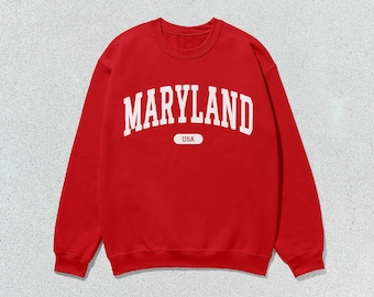 Maryland Sweatshirt USA Collegiate Crewneck Sweater Unisex