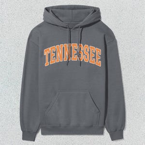 Tennessee Hoodie Collegiate Hooded Sweatshirt Unisex Orange Distressed