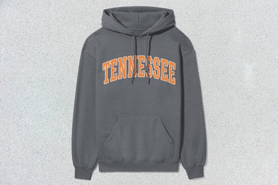 Tennessee Hoodie Collegiate Hooded Sweatshirt Unisex Orange Distressed