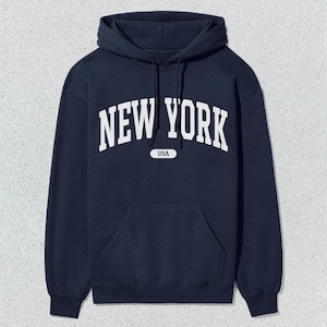 New York Hoodie USA Collegiate Hooded Sweatshirt Unisex