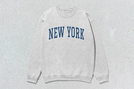 New York Sweatshirt Collegiate Crewneck Sweater Unisex Navy - Etsy