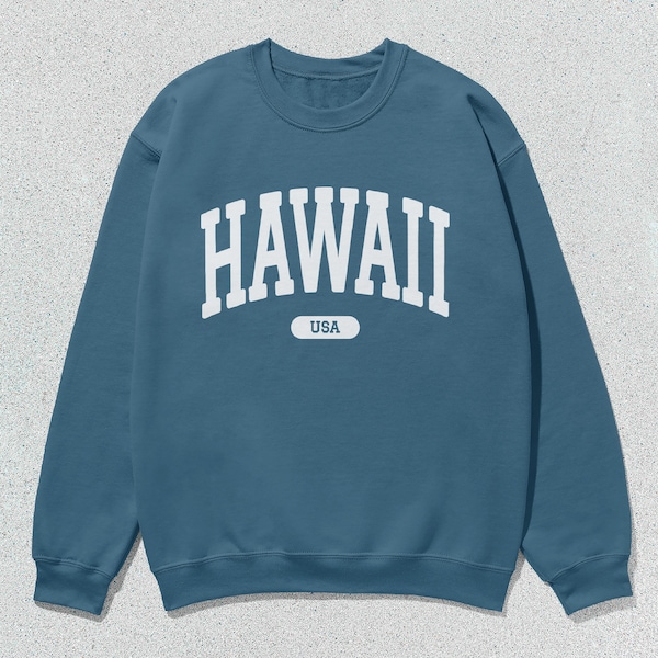 Hawaii Sweatshirt USA Collegiate Crewneck Pullover Unisex