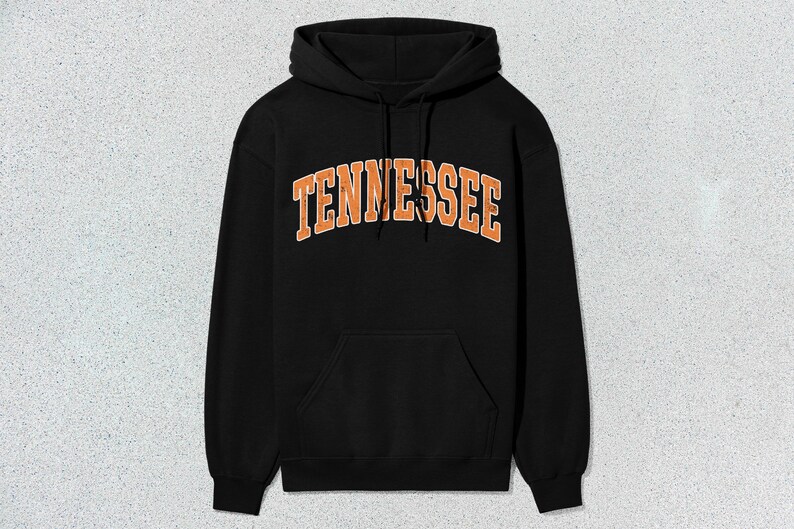 May include: Black hooded sweatshirt with an orange "TENNESSEE" graphic on the front.