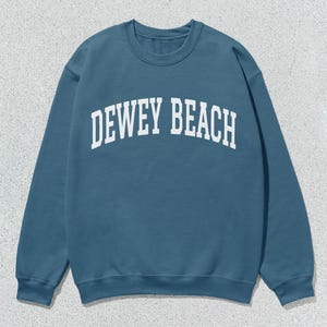 Dewey Beach Sweatshirt Collegiate Crewneck Sweater Unisex