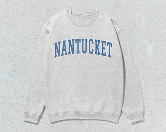 Nantucket Sudadera Collegiate Crewneck Suéter Unisex Azul Angustiado