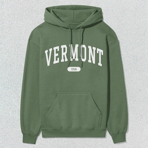 Vermont Hoodie USA Collegiate Hooded Sweatshirt Unisex
