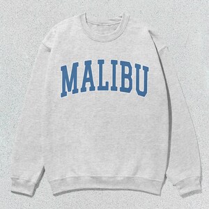 Malibu Sweatshirt Collegiate Crewneck Sweater Unisex Blue