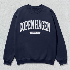 Copenhagen Sweatshirt Denmark Collegiate Crewneck Sweater Unisex