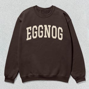 Sudadera con cuello redondo y estampado de ponche de huevo para estudiantes universitarios unisex