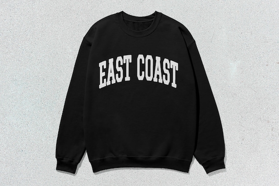 East Coast Sweatshirt Collegiate Crewneck Sweater Unisex - Etsy
