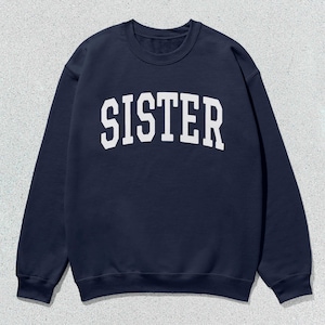 Sweat-shirt Sister Pull col rond collégial unisexe