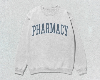 Felpa da farmacia, girocollo, unisex, grigia