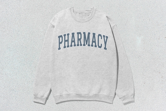 Pharmacy Sweatshirt Collegiate Crewneck Sweater Unisex Grey