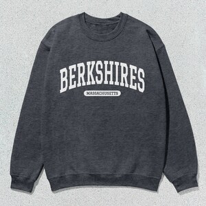 Berkshires Sweatshirt Massachusetts Collegiate Crewneck Sweater Unisex Dark Heather