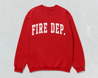 Fire Dep. Sweatshirt Collegiate Crewneck Sweater Unisex