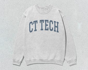 CT Tech Sweatshirt CT Technologist Collegiate Crewneck Sweater Unisex Grey