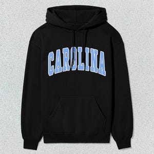 Carolina Hoodie Collegiate Hooded Sweatshirt Unisex Blue