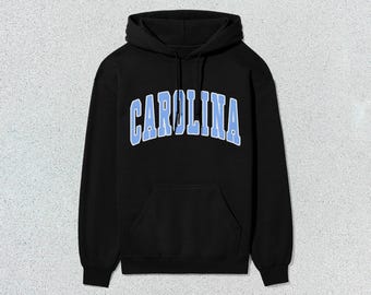 Carolina Hoodie Collegiate Hooded Sweatshirt Unisex Blue