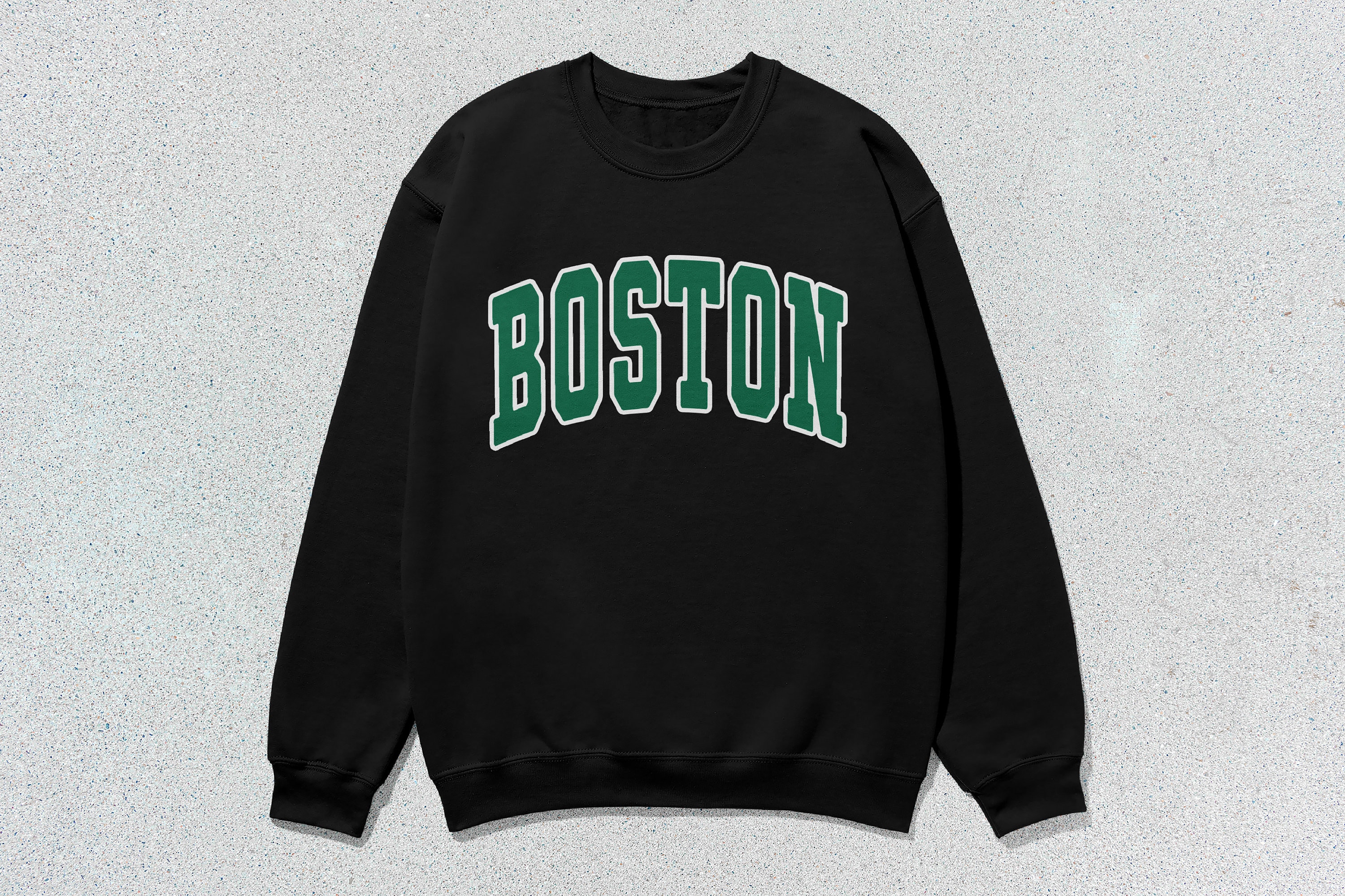 Boston Sweatshirt Collegiate Crewneck Sweater Unisex Green