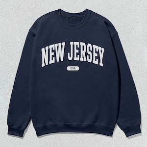 New Jersey Sweatshirt USA Collegiate Crewneck Sweater Unisex