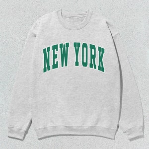 New York Oversized Sweatshirt & Leggings Set (Cream/Dk Green Print)