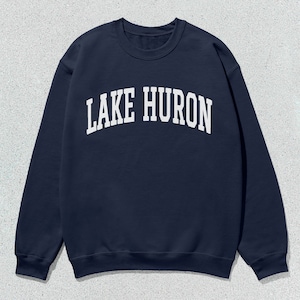 Lake Huron tröja, universitets- och rundhalströja, unisex