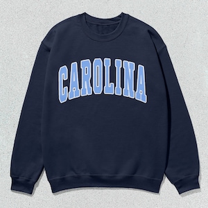 Carolina Sweatshirt Collegiate Crewneck Sweater Unisex Blue