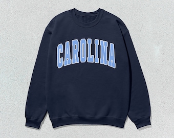 Carolina Sweatshirt Collegiate Crewneck Sweater Unisex Blue