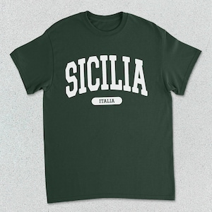 Sicilia T-Shirt Italia Collegiate Heavy Cotton Tee Unisex