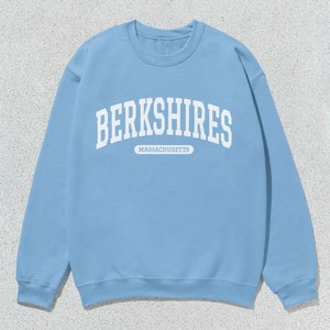 Berkshires Sweatshirt Massachusetts Collegiate Crewneck Sweater Unisex Light Blue