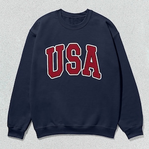 USA Sweatshirt Collegiate Crewneck Sweater Unisex