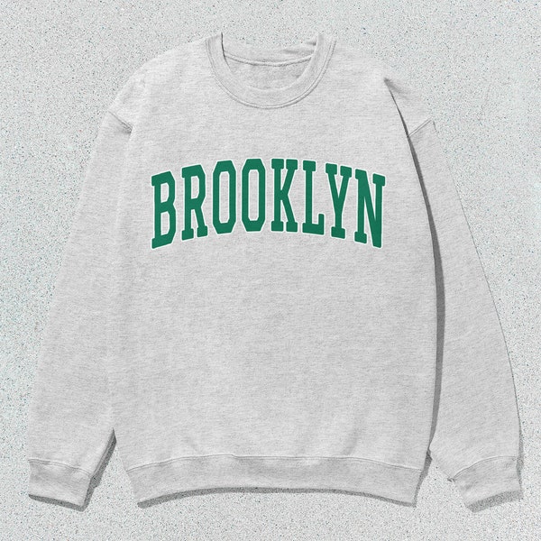Brooklyn Sweatshirt Collegiate Crewneck Sweater Unisex Green
