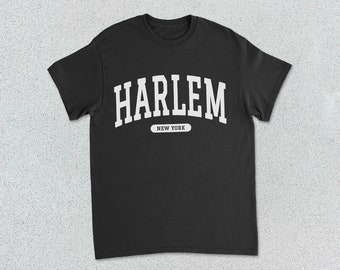 Harlem T-Shirt New York Collegiate Heavy Cotton Tee Unisex