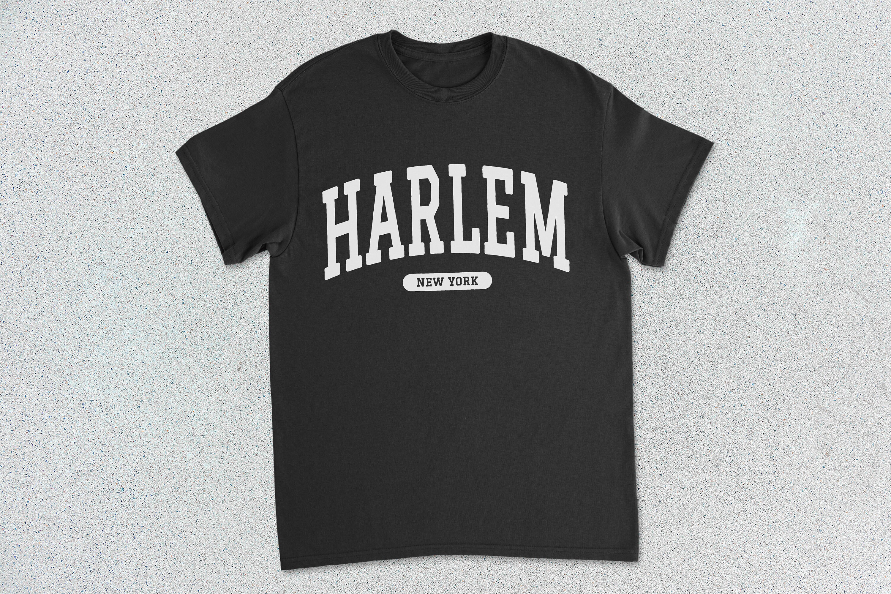 Harlem T-shirt New York Collegiate Heavy Cotton Tee Unisex