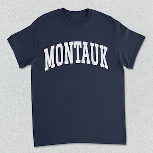 Montauk T-Shirt New York Collegiate Heavy Cotton Tee Unisex