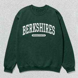 Berkshires Sweatshirt Massachusetts Collegiate Crewneck Sweater Unisex Forest Green
