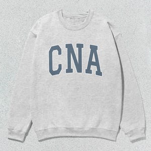 CNA Sweatshirt Certified Nursing Assistant Collegiate Crewneck Sweater Unisex Grey