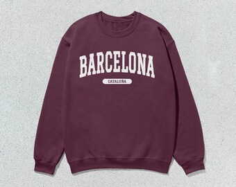 Barcelona Sweatshirt Cataluña Collegiate Crewneck Sweater Unisex