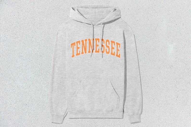 May include: A gray hooded sweatshirt with the word "TENNESSEE" printed in orange on the front.