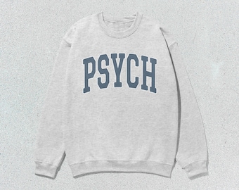 Bluza Psych Bluza Psychologia Collegiate Sweter z okrągłym dekoltem Unisex Szary