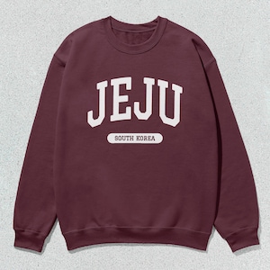 Jeju Sweatshirt Zuid-Korea collegiale trui met ronde hals, unisex