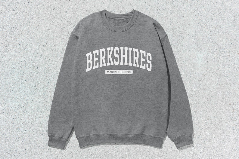 Berkshires Sweatshirt Massachusetts Collegiate Crewneck Sweater Unisex Sport Grey
