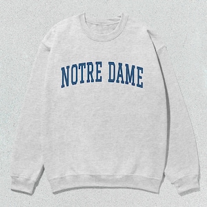 Notre Dame Sweatshirt Collegiate Crewneck Sweater Unisex Navy