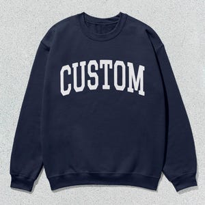 Custom sweatshirt Gepersonaliseerde collegiale ronde hals aanpasbare trui Unisex