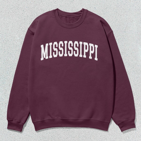 Mississippi Sweatshirt Collegiate Crewneck Sweater Unisex