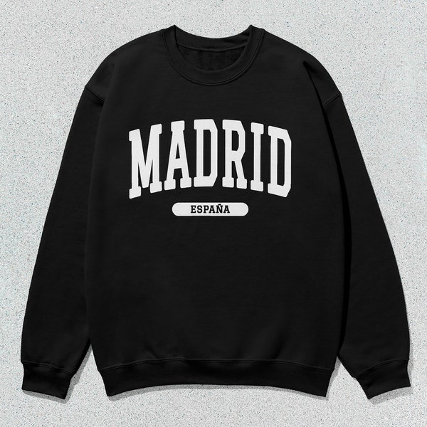 Sudadera Madrid España Collegiate Crewneck Sweater Unisex