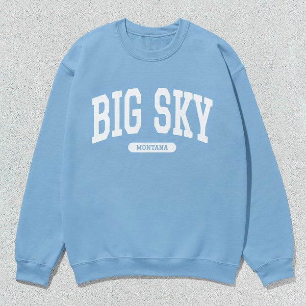 Big Sky Sweatshirt Montana Collegiate Crewneck Sweater Unisex