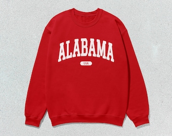 Alabama Sweatshirt USA Collegiate Crewneck Pullover Unisex