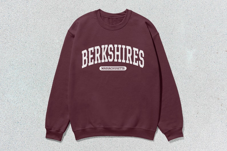 Berkshires Sweatshirt Massachusetts Collegiate Crewneck Sweater Unisex Maroon